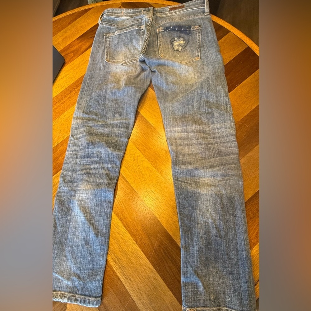 Pilcro and the Letterpress Patchwork Straight Leg Jeans - Blue and Black - Picture 9 of 9